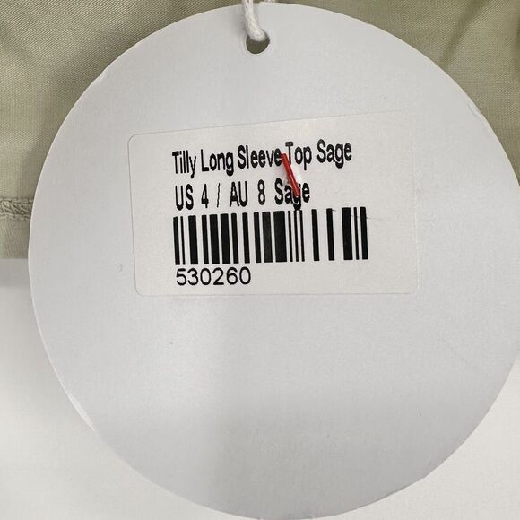 Princess Polly | Green Crop Blouse Long Sleeve‎ Top | Sz 4 Spring Casual - Picture 10 of 11